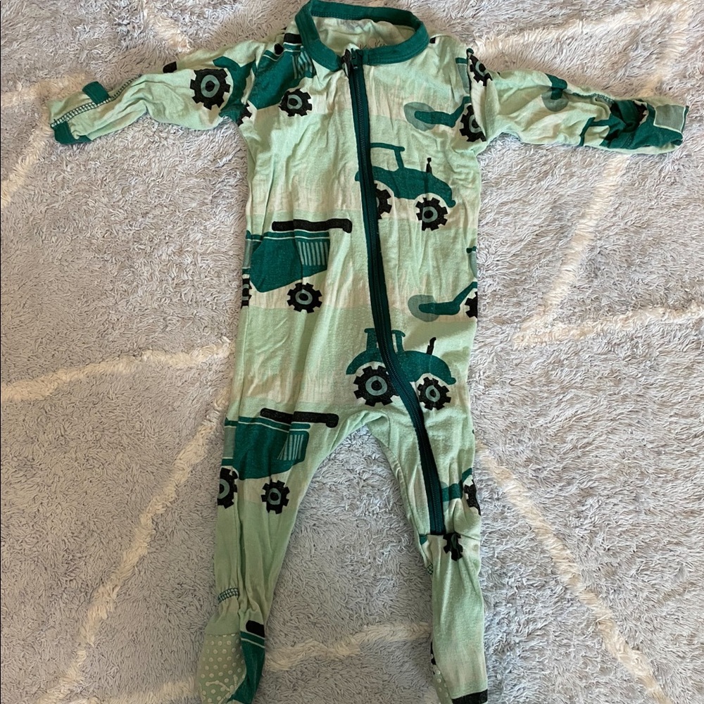 Kickee Pants- Tractor onesie- 0-3 mths